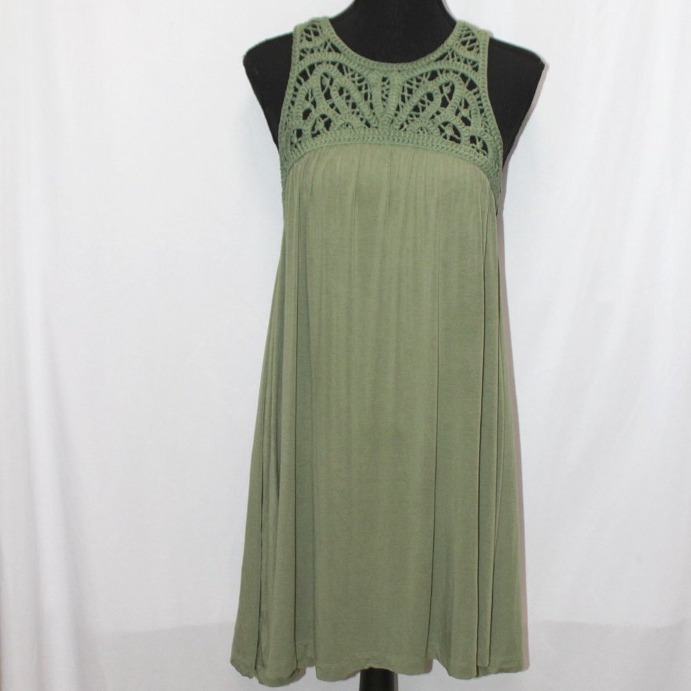 Loft Sage Macrame and Knit Dress